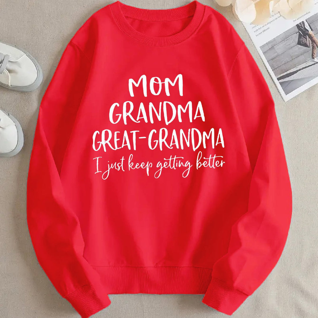 Kvinnors sweatshirt med kreativ familjeprint och bekväm passform Mirla-Eva Jonsson