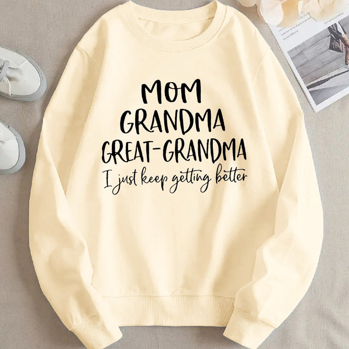 Kvinnors sweatshirt med kreativ familjeprint och bekväm passform Mirla-Eva Jonsson