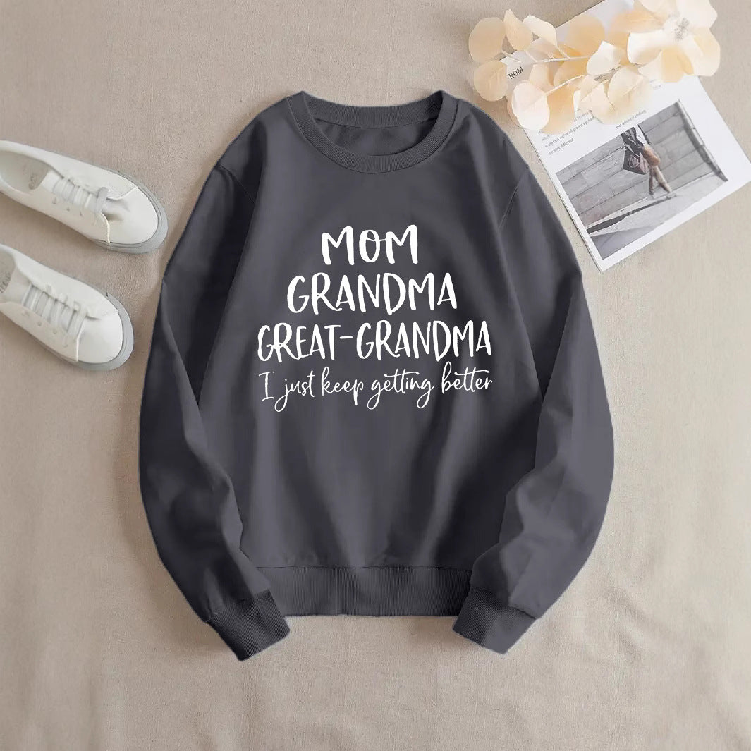 Kvinnors sweatshirt med kreativ familjeprint och bekväm passform Mirla-Eva Jonsson
