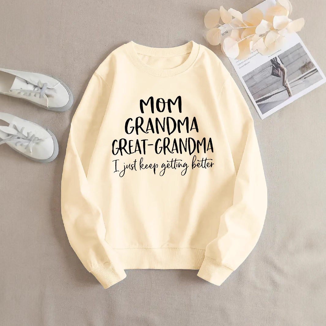 Kvinnors sweatshirt med kreativ familjeprint och bekväm passform Mirla-Eva Jonsson