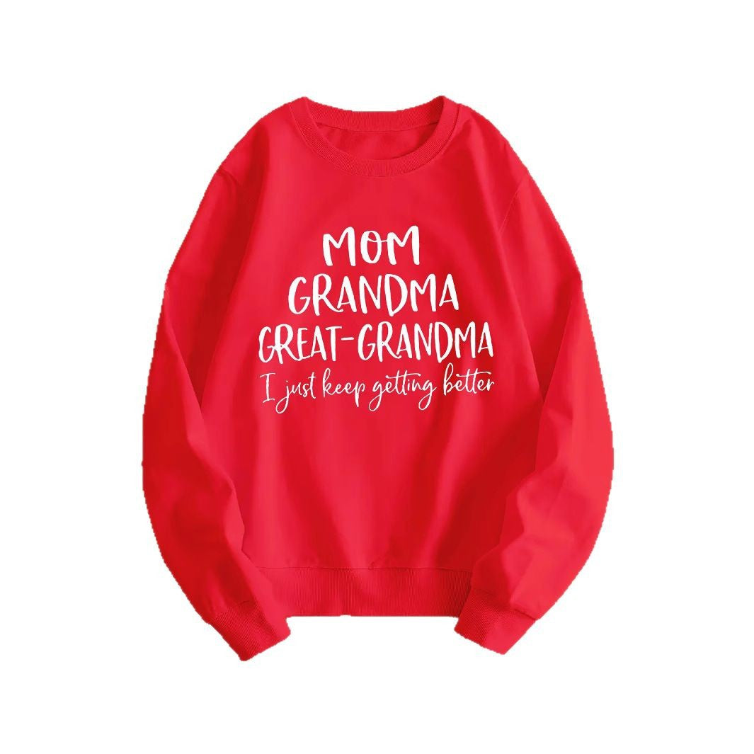 Kvinnors sweatshirt med kreativ familjeprint och bekväm passform Mirla-Eva Jonsson