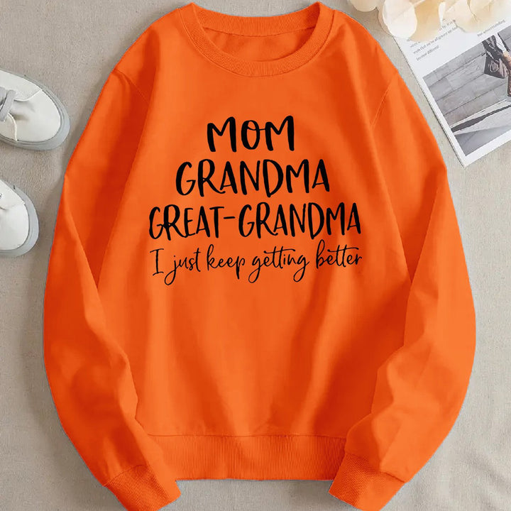 Kvinnors sweatshirt med kreativ familjeprint och bekväm passform Mirla-Eva Jonsson