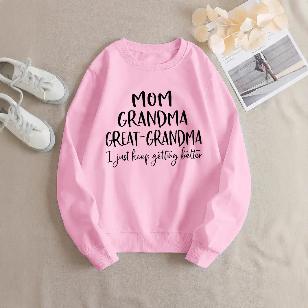 Kvinnors sweatshirt med kreativ familjeprint och bekväm passform Mirla-Eva Jonsson
