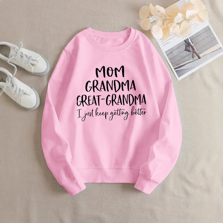 Kvinnors sweatshirt med kreativ familjeprint och bekväm passform Mirla-Eva Jonsson