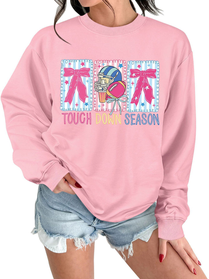 Kvinnors sweatshirt med kreativ fotbollsmotiv och avslappnad passform Mirla-Eva Jonsson