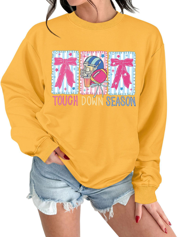 Kvinnors sweatshirt med kreativ fotbollsmotiv och avslappnad passform Mirla-Eva Jonsson