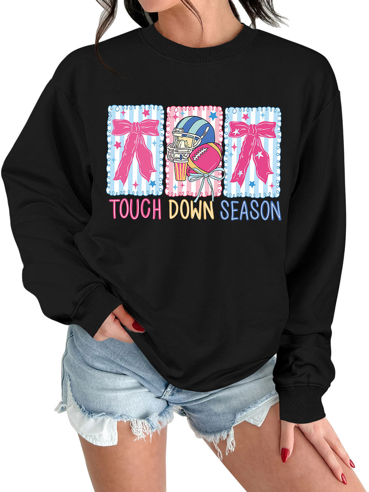 Kvinnors sweatshirt med kreativ fotbollsmotiv och avslappnad passform Mirla-Eva Jonsson