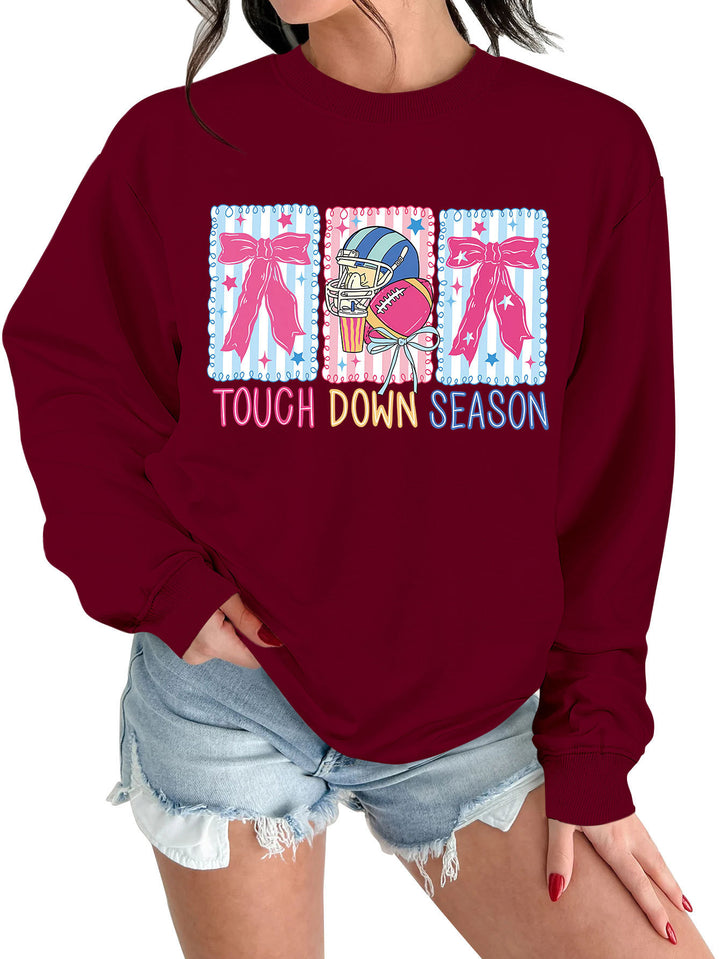 Kvinnors sweatshirt med kreativ fotbollsmotiv och avslappnad passform Mirla-Eva Jonsson