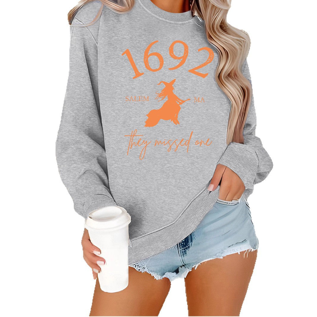 Kvinnors sweatshirt med kreativ häxdesign och bekväm passform Mirla-Eva Jonsson
