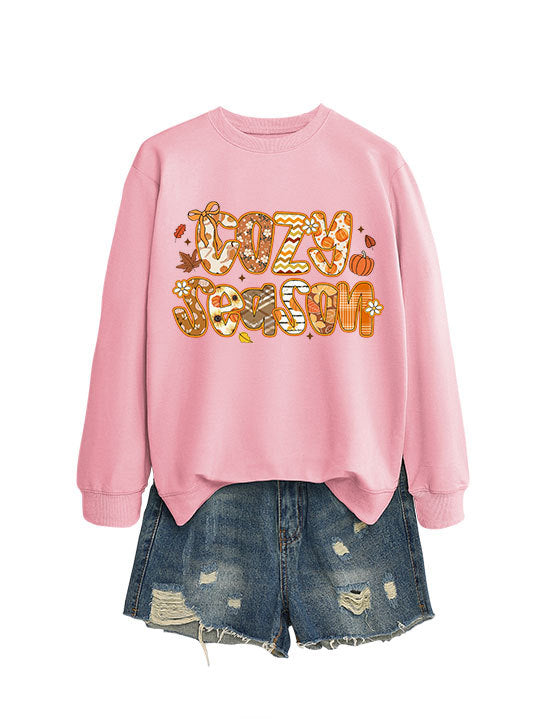 Kvinnors sweatshirt med kreativ höstdesign och avslappnad passform Mirla-Eva Jonsson