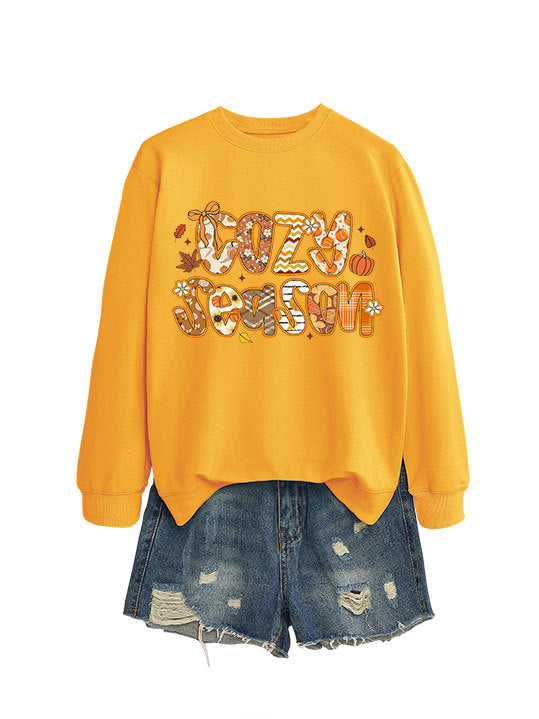 Kvinnors sweatshirt med kreativ höstdesign och avslappnad passform Mirla-Eva Jonsson