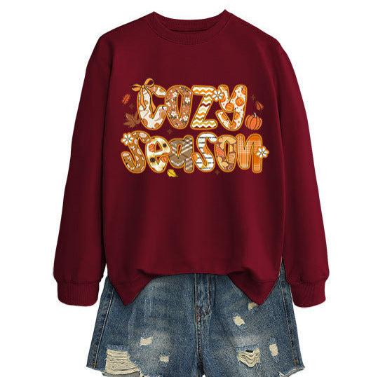Kvinnors sweatshirt med kreativ höstdesign och avslappnad passform Mirla-Eva Jonsson