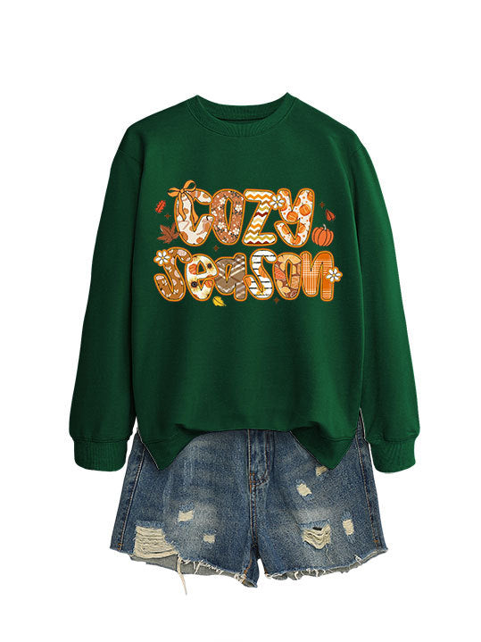 Kvinnors sweatshirt med kreativ höstdesign och avslappnad passform Mirla-Eva Jonsson