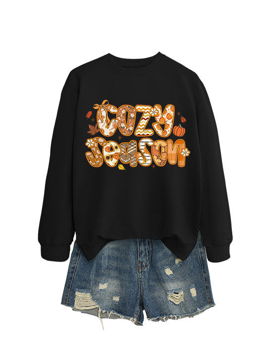 Kvinnors sweatshirt med kreativ höstdesign och avslappnad passform Mirla-Eva Jonsson