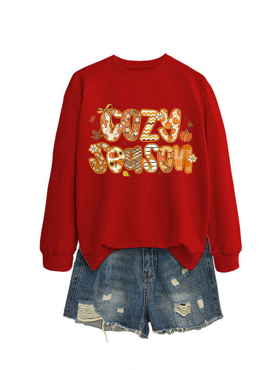 Kvinnors sweatshirt med kreativ höstdesign och avslappnad passform Mirla-Eva Jonsson