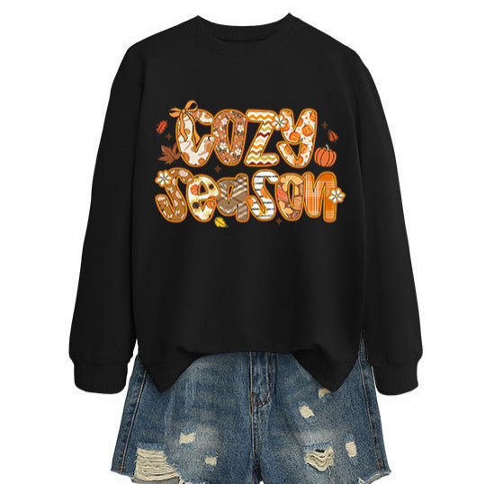 Kvinnors sweatshirt med kreativ höstdesign och avslappnad passform Mirla-Eva Jonsson