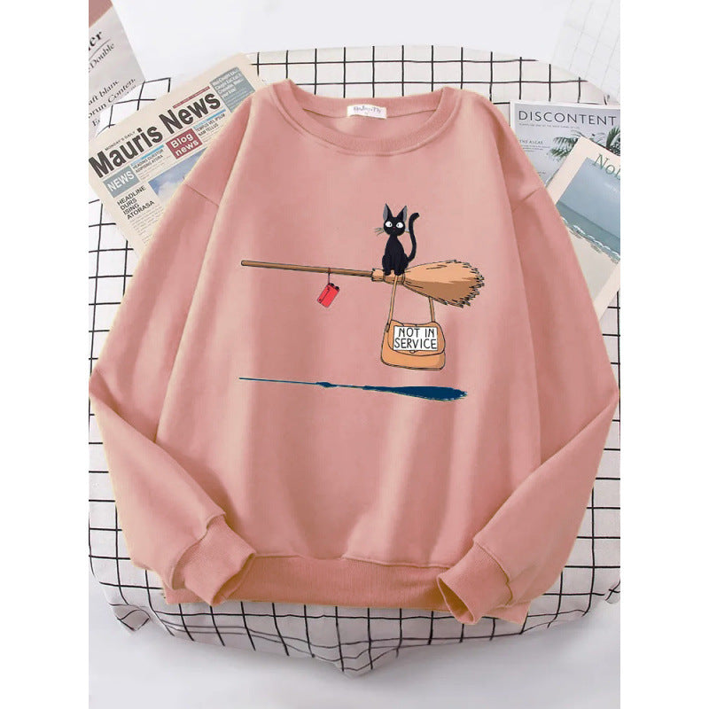 Kvinnors sweatshirt med kreativ kattdesign Mirla-Eva Jonsson