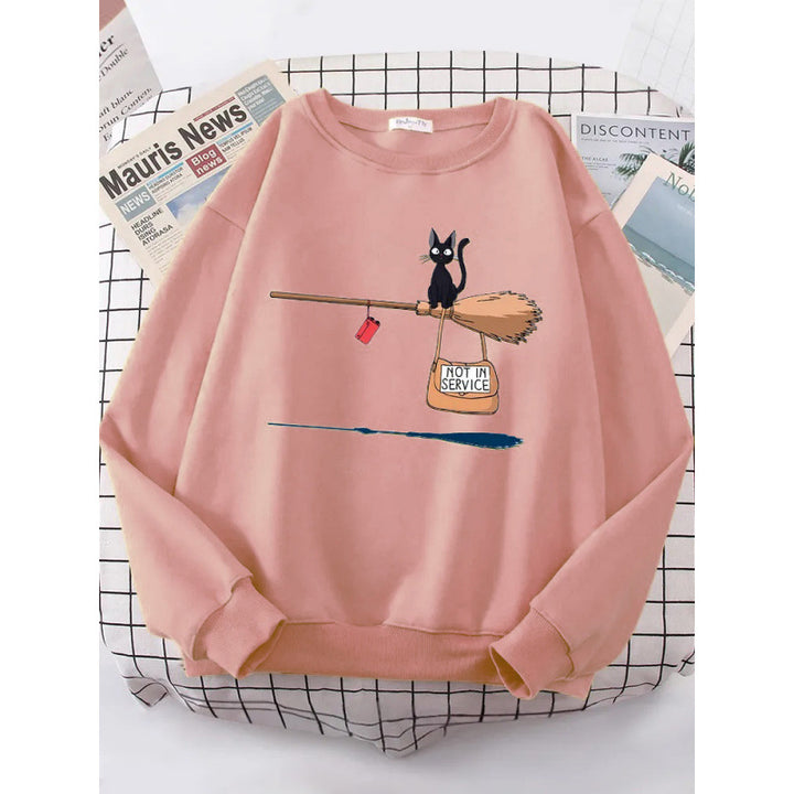 Kvinnors sweatshirt med kreativ kattdesign Mirla-Eva Jonsson
