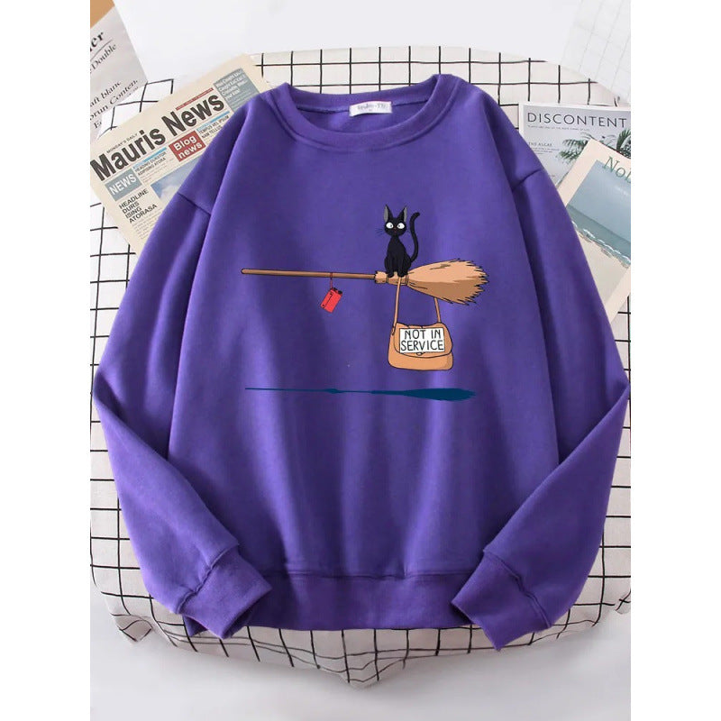 Kvinnors sweatshirt med kreativ kattdesign Mirla-Eva Jonsson