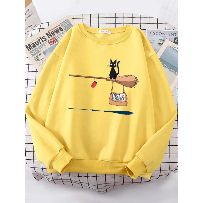 Kvinnors sweatshirt med kreativ kattdesign Mirla-Eva Jonsson
