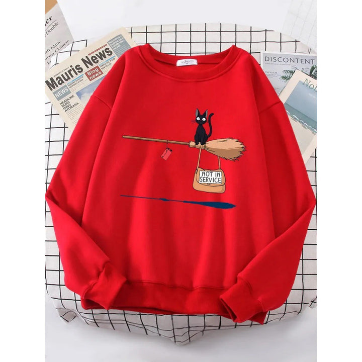 Kvinnors sweatshirt med kreativ kattdesign Mirla-Eva Jonsson