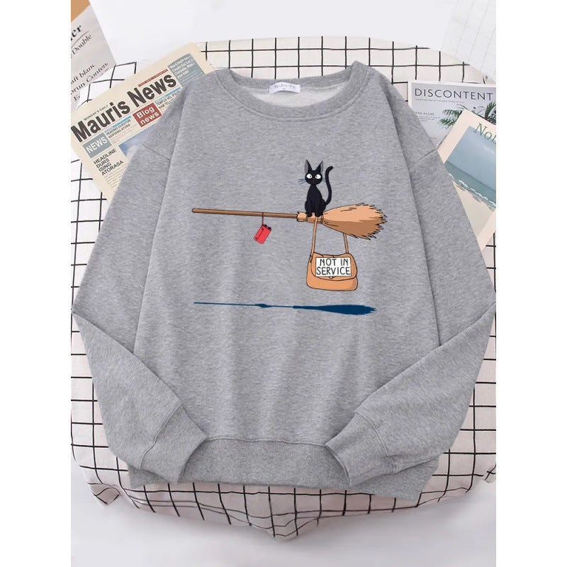Kvinnors sweatshirt med kreativ kattdesign Mirla-Eva Jonsson