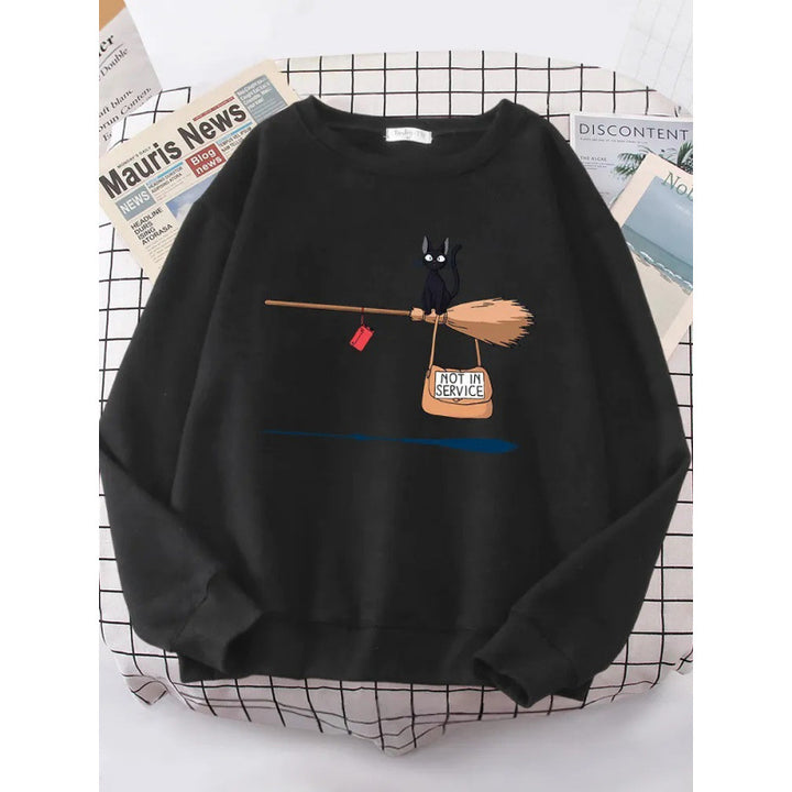 Kvinnors sweatshirt med kreativ kattdesign Mirla-Eva Jonsson