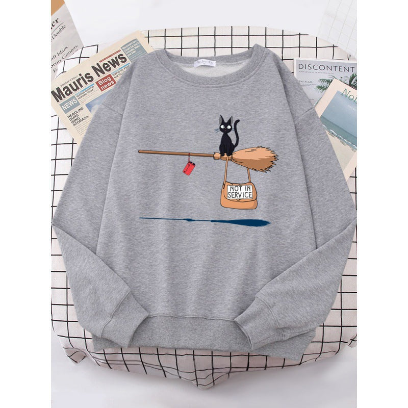 Kvinnors sweatshirt med kreativ kattdesign Mirla-Eva Jonsson