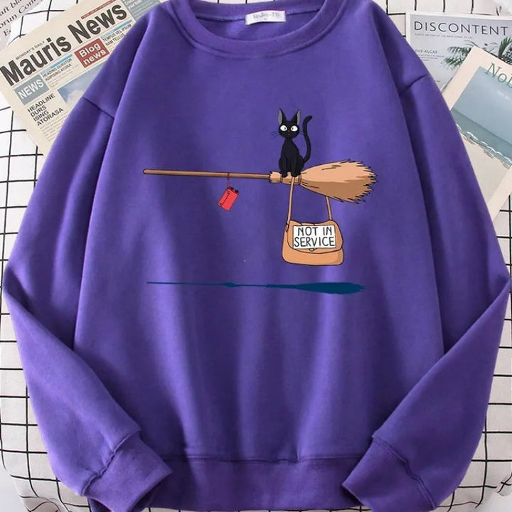 Kvinnors sweatshirt med kreativ kattdesign Mirla-Eva Jonsson