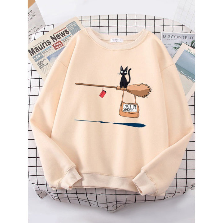 Kvinnors sweatshirt med kreativ kattdesign Mirla-Eva Jonsson