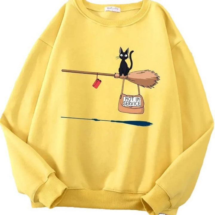 Kvinnors sweatshirt med kreativ kattdesign Mirla-Eva Jonsson