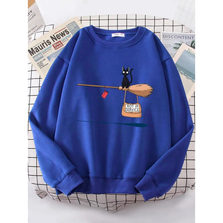 Kvinnors sweatshirt med kreativ kattdesign Mirla-Eva Jonsson