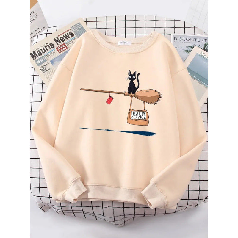 Kvinnors sweatshirt med kreativ kattdesign Mirla-Eva Jonsson