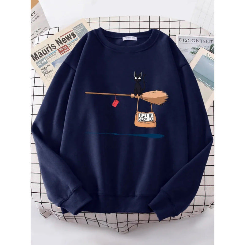 Kvinnors sweatshirt med kreativ kattdesign Mirla-Eva Jonsson