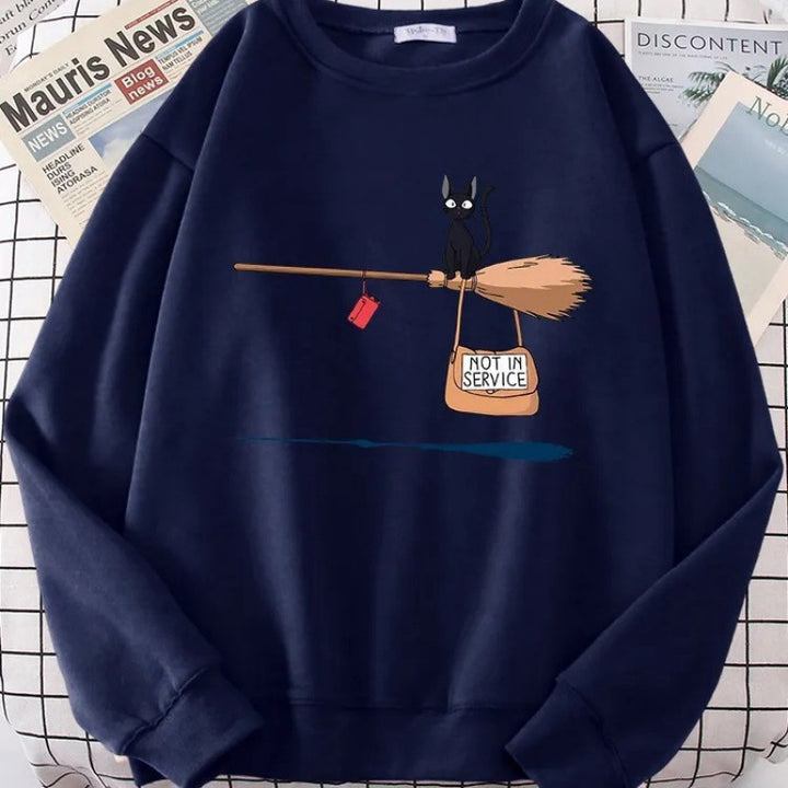 Kvinnors sweatshirt med kreativ kattdesign Mirla-Eva Jonsson
