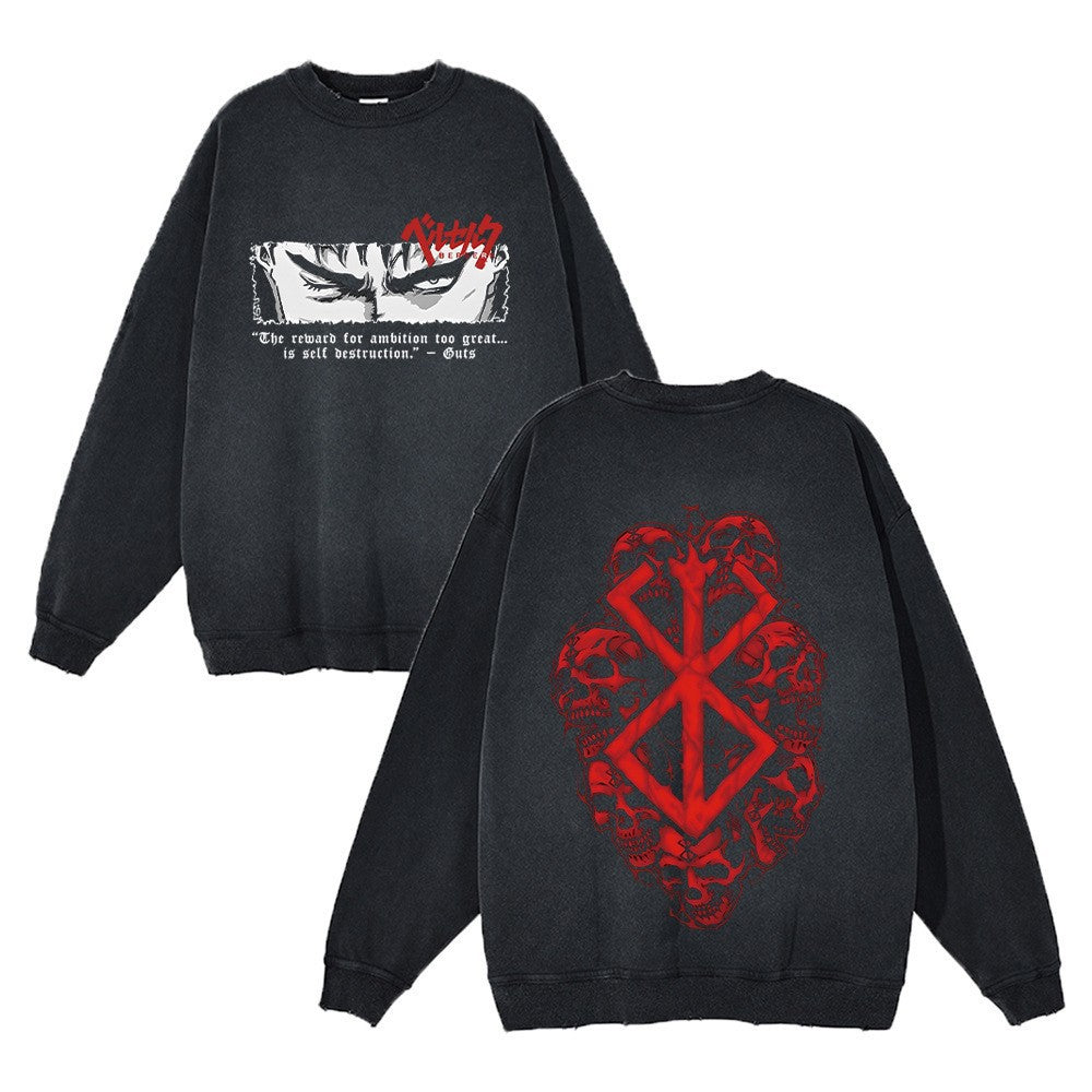 Kvinnors sweatshirt med kreativ manga-design och avslappnad passform Mirla-Eva Jonsson