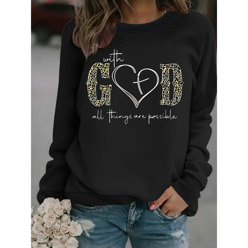 Kvinnors sweatshirt med kreativ mode-design och motiverande budskap Mirla-Eva Jonsson