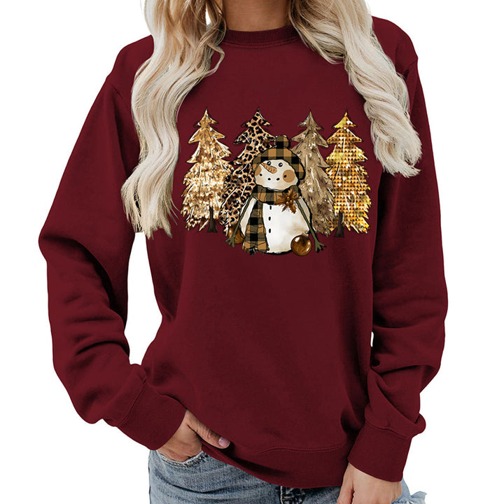 Kvinnors sweatshirt med kreativ snögubbe-design och mjukt foder Mirla-Eva Jonsson