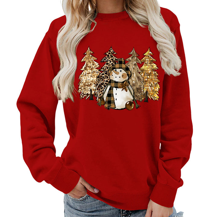 Kvinnors sweatshirt med kreativ snögubbe-design och mjukt foder Mirla-Eva Jonsson