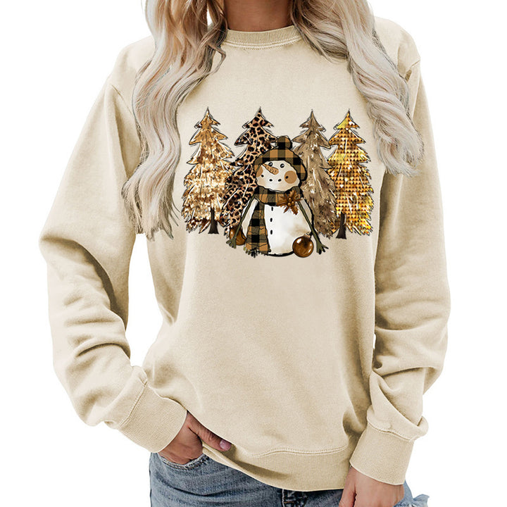 Kvinnors sweatshirt med kreativ snögubbe-design och mjukt foder Mirla-Eva Jonsson