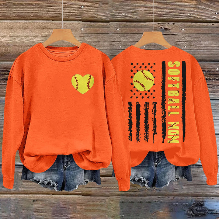 Kvinnors sweatshirt med kreativ softballdesign Mirla-Eva Jonsson