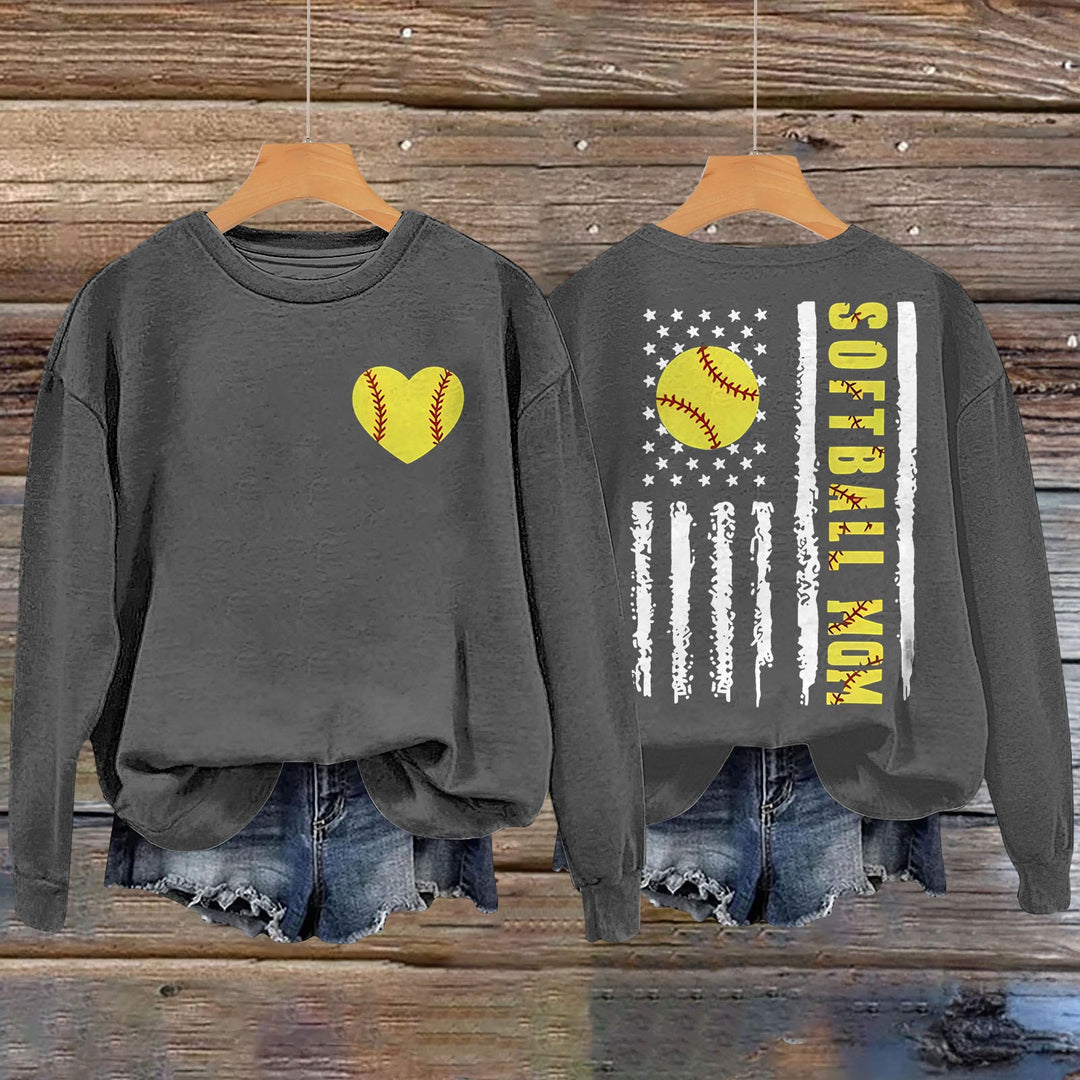 Kvinnors sweatshirt med kreativ softballdesign Mirla-Eva Jonsson