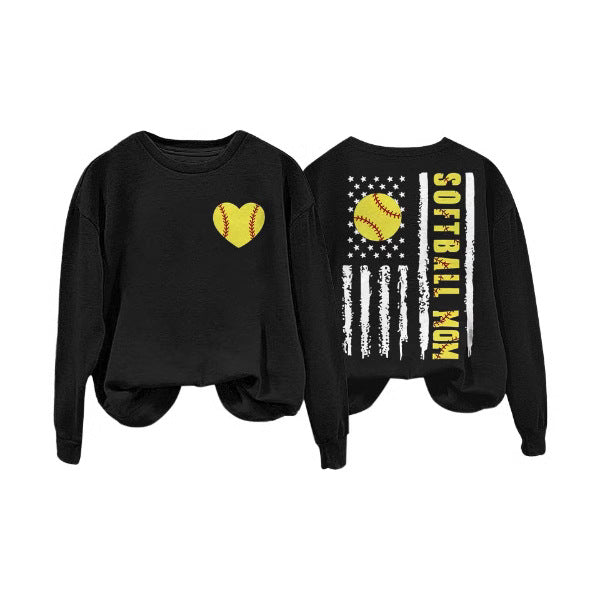Kvinnors sweatshirt med kreativ softballdesign Mirla-Eva Jonsson