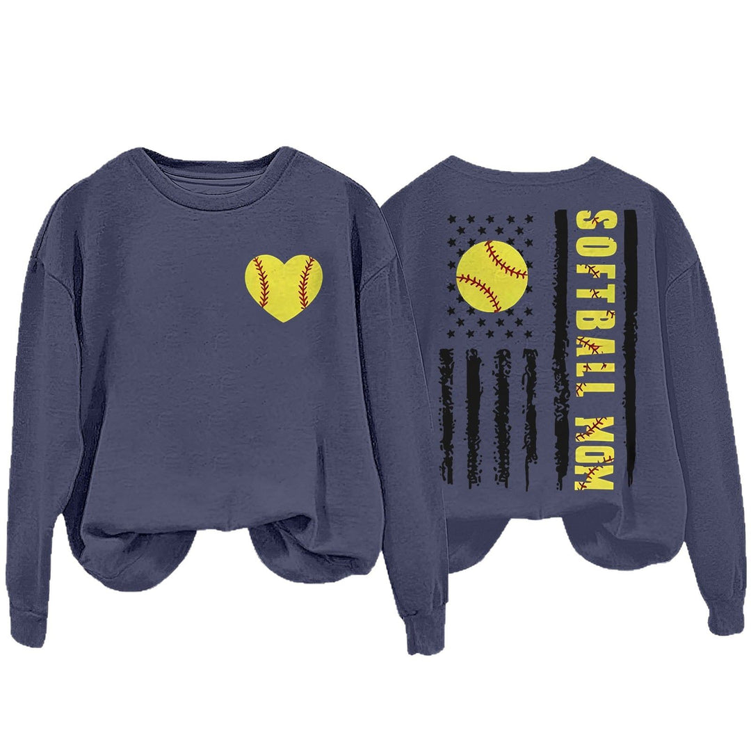 Kvinnors sweatshirt med kreativ softballdesign Mirla-Eva Jonsson