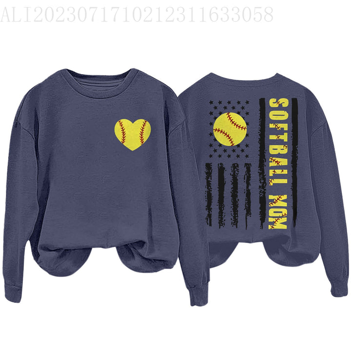 Kvinnors sweatshirt med kreativ softballdesign Mirla-Eva Jonsson