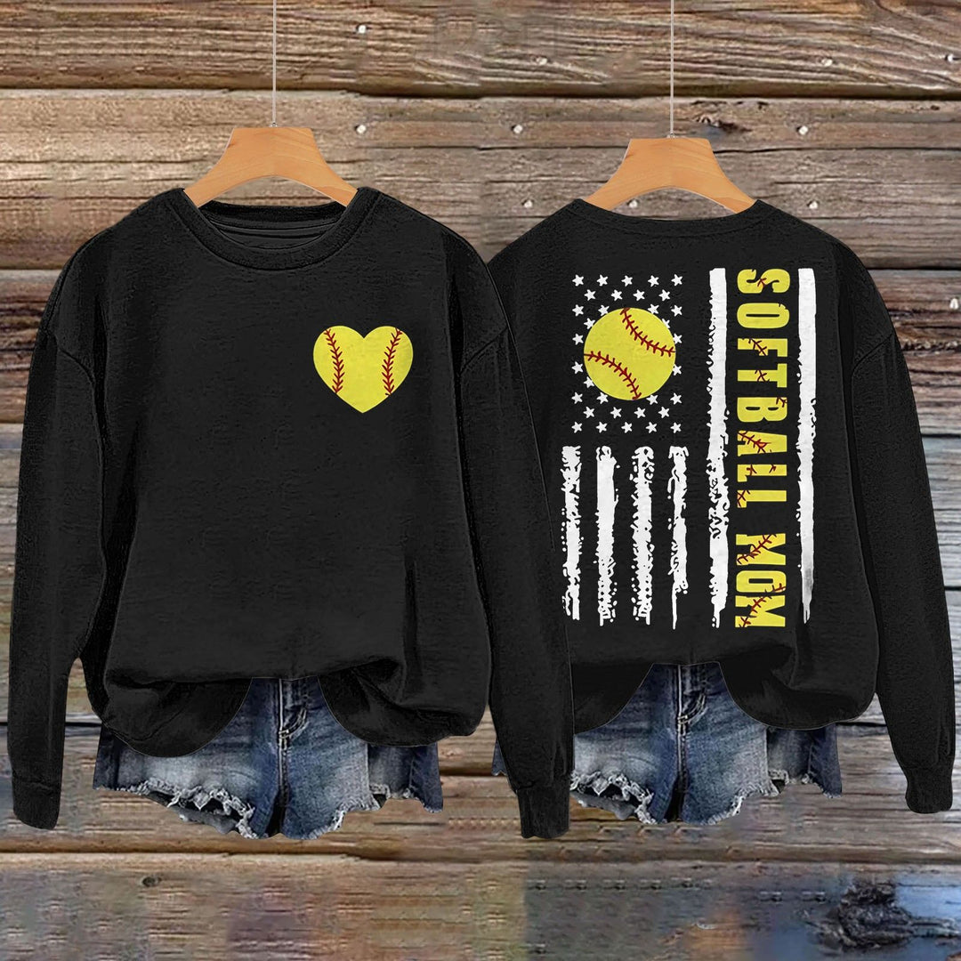 Kvinnors sweatshirt med kreativ softballdesign Mirla-Eva Jonsson