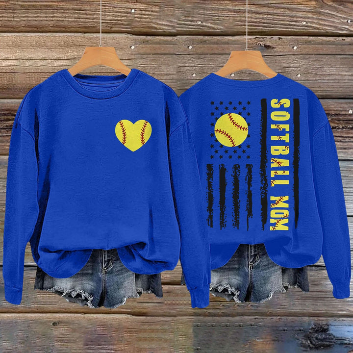 Kvinnors sweatshirt med kreativ softballdesign Mirla-Eva Jonsson