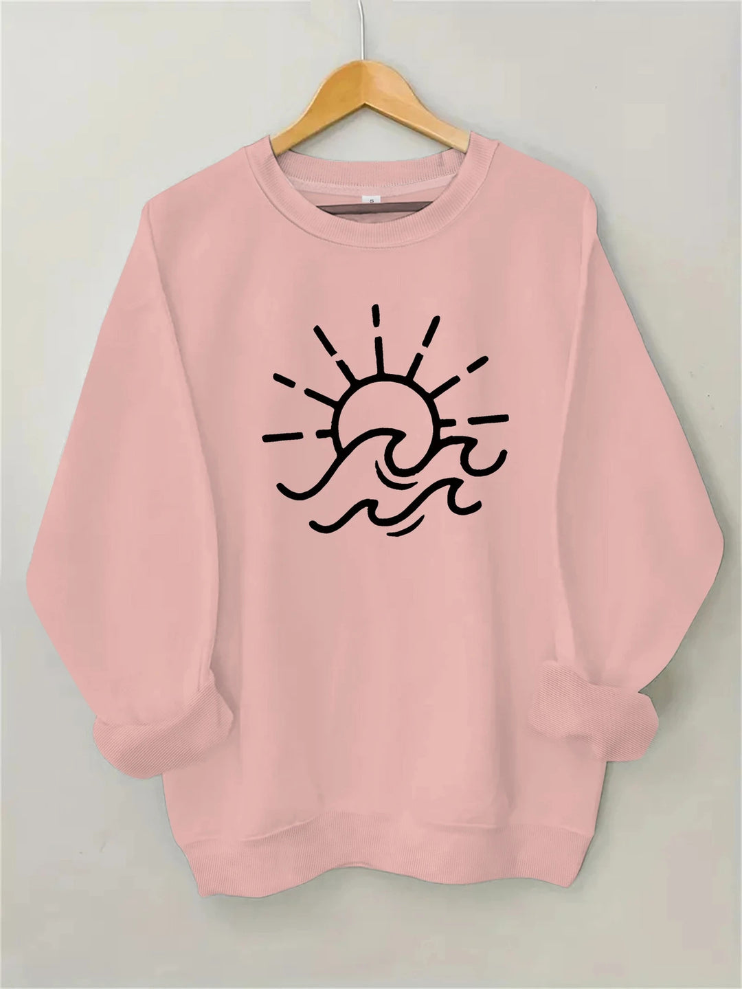 Kvinnors sweatshirt med kreativ sol- och vågmönster Mirla-Eva Jonsson