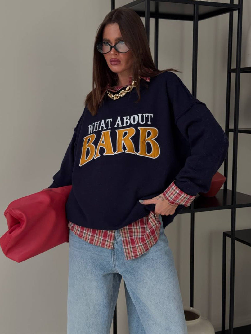 Kvinnors sweatshirt med kreativ text och avslappnad passform Mirla-Eva Jonsson