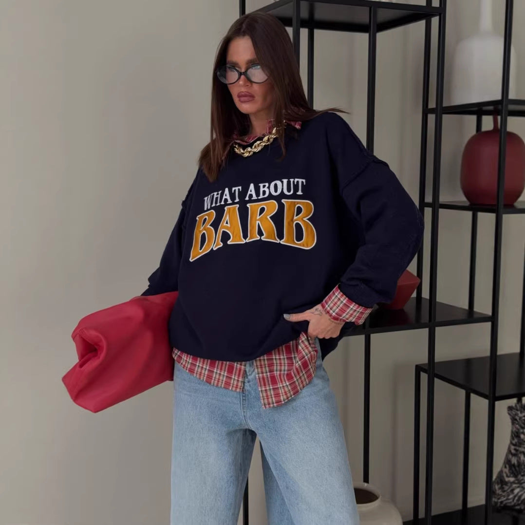 Kvinnors sweatshirt med kreativ text och avslappnad passform Mirla-Eva Jonsson